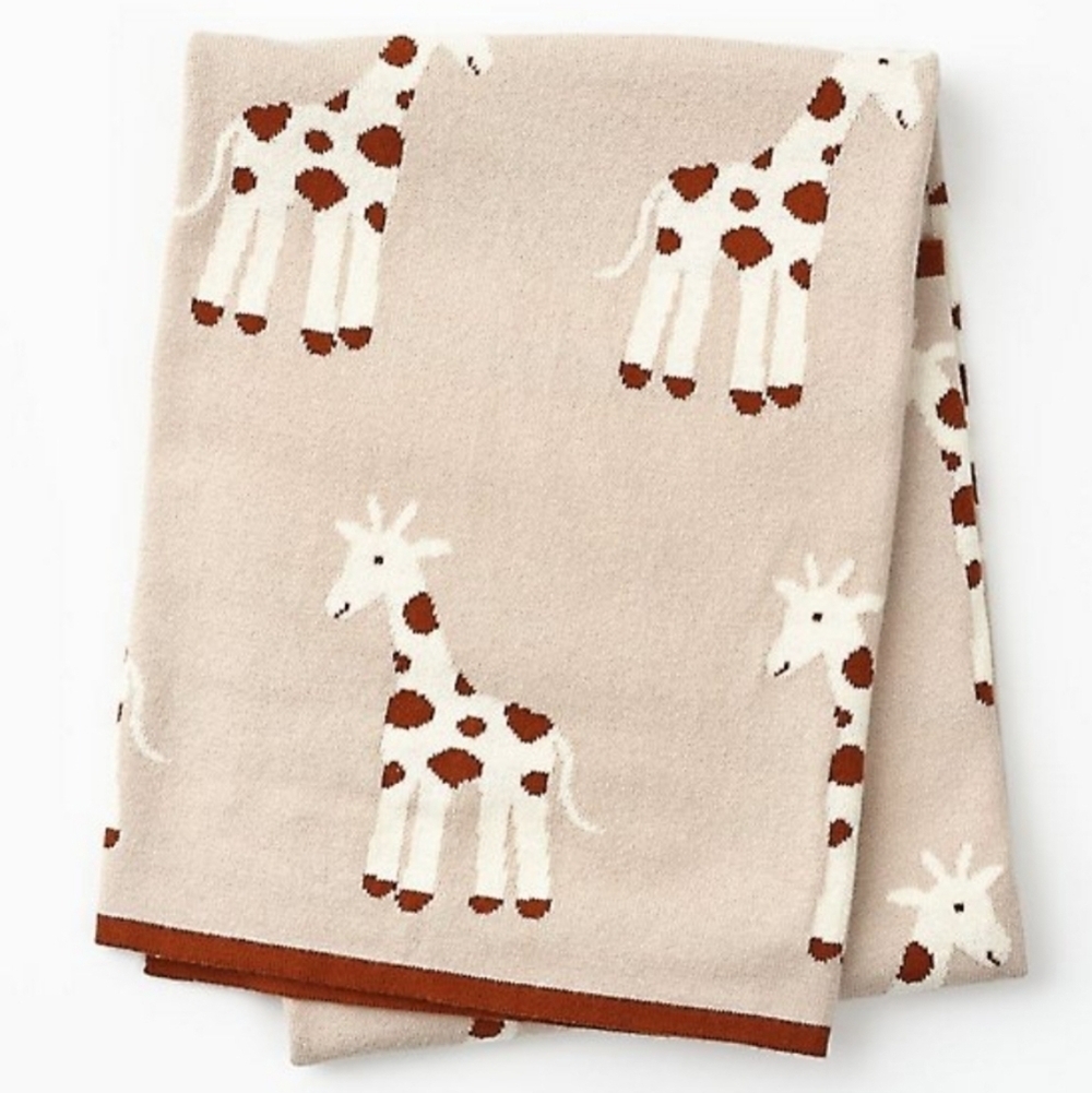 Paper Source Cream and Red Holiday Blanket Cozy Throw, Size 32 in. x 40 in.